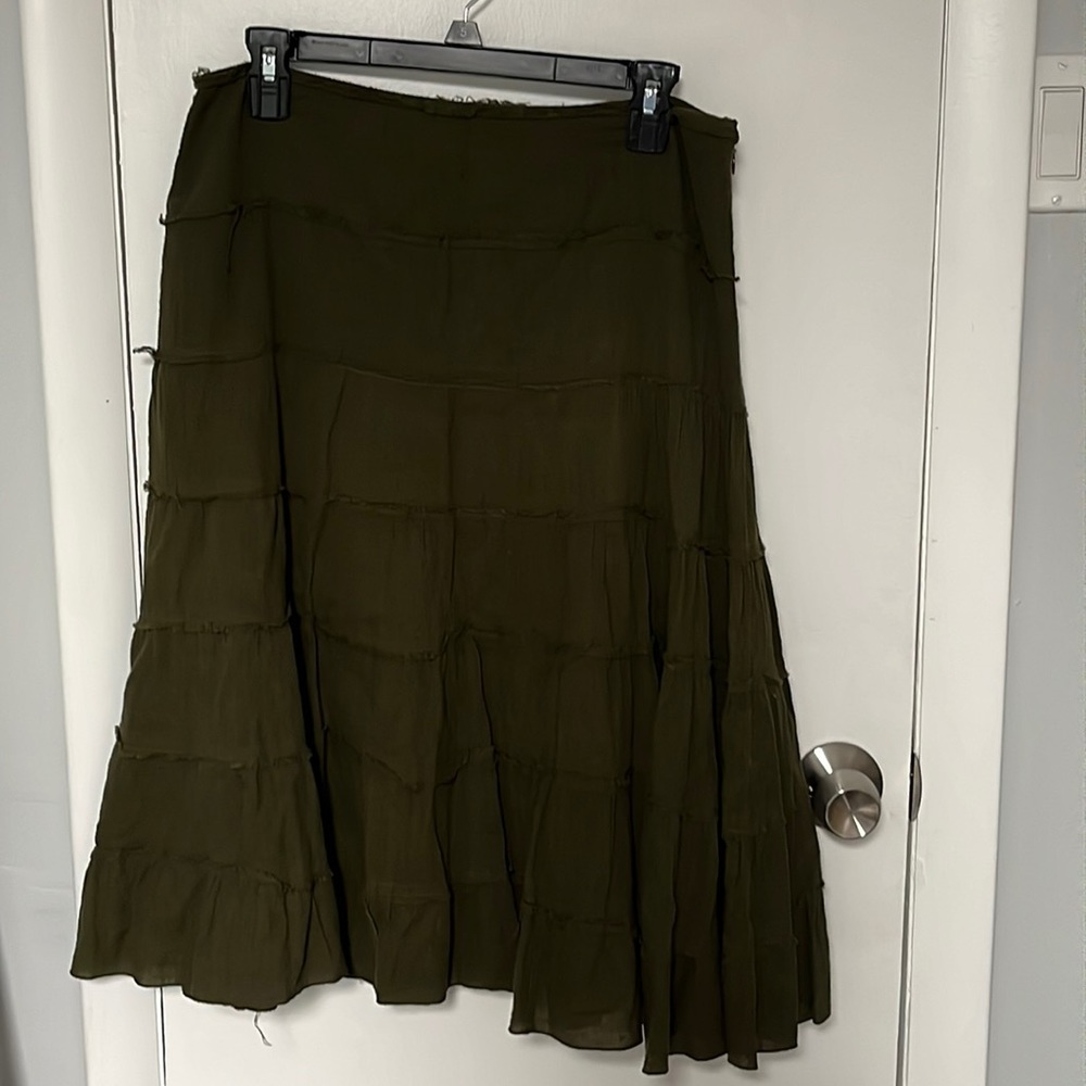 Liz Claiborne olive green maxi skirt